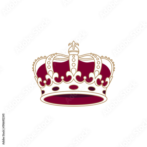 Royal crown in minimal line art illustration