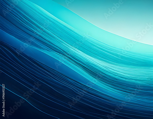 Dynamic abstract background featuring flowing blue and turquoise gradient lines, creating a sense of fluid motion and energy. A modern visual for digital design projects