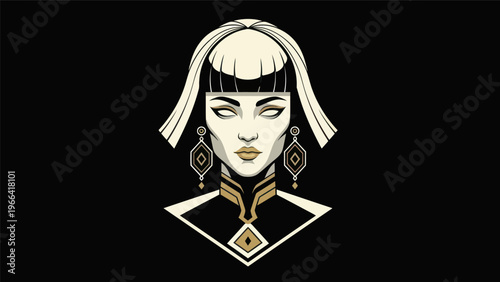Woman portrait in art deco style