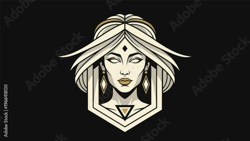 Woman portrait in art deco style