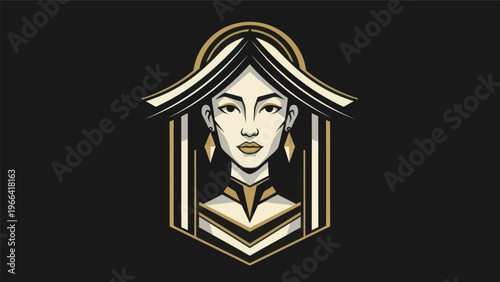 Woman portrait in art deco style