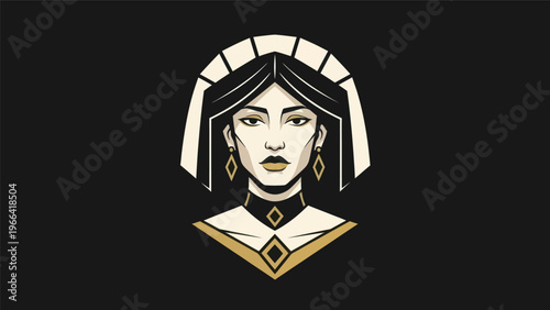 Woman portrait in elegant monochrome style