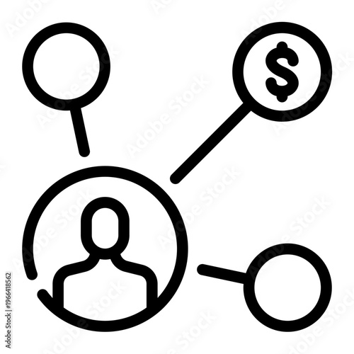 affiliate marketing line icon