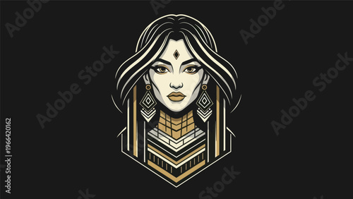 Woman portrait in geometric style