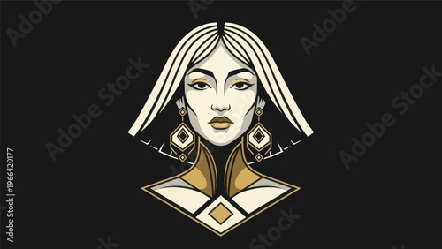 Woman portrait in geometric style