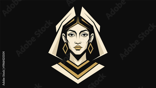 Woman portrait in geometric style