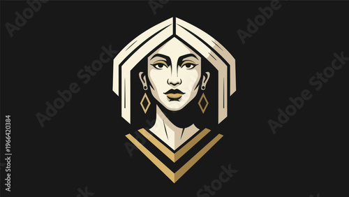 Woman portrait in geometric style