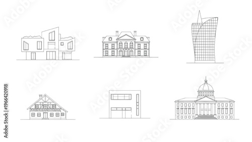 Collection of Architectural Styles from Different Eras and Designs