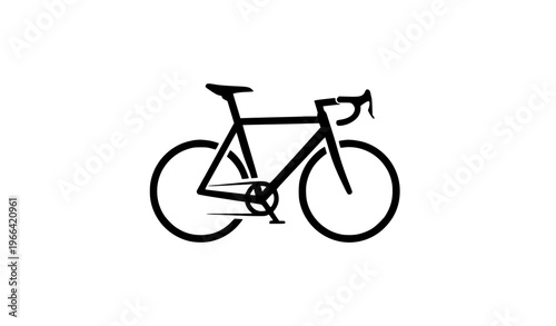 Modern minimalist bicycle silhouette logo vector with clean geometric road bike design