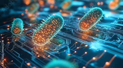 Glowing Microchip Circuit Representing Cutting Edge Digital Innovation