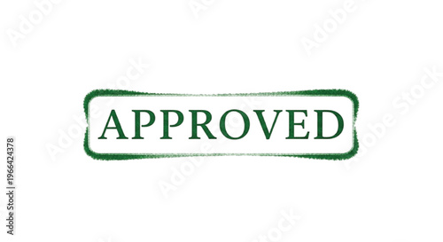 Green rubber stamp with approved text on white background