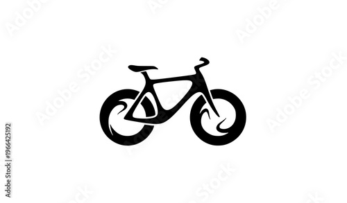 Fotografía Abstract creative bicycle silhouette logo vector with flowing lines and dynamic