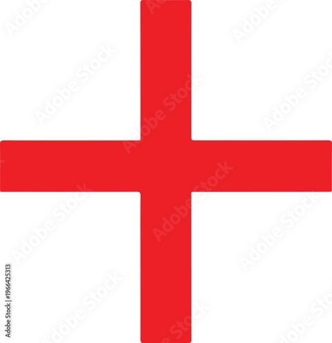 The flag of england is a red cross on a white background