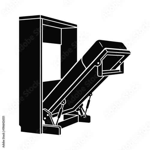 Black and white of a dumpster with a lift gate trash can recycling bin waste management