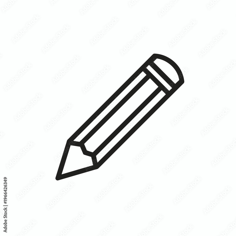 Fototapeta premium Black Pencil Illustration Simple Design Element.