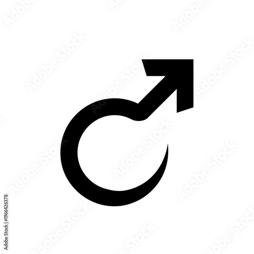 Male gender symbol simple black icon on white background.