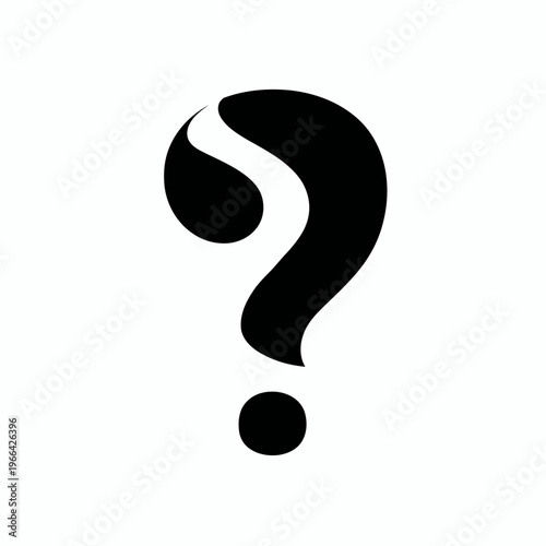 Black Question Mark Symbol Isolated on White Background.