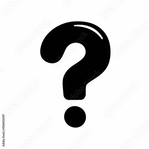 Black Question Mark Symbol Isolated on White Background.