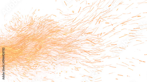 Orange powder burst across white background.