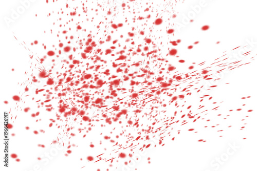 Red Paint Splash Abstract On White Background.