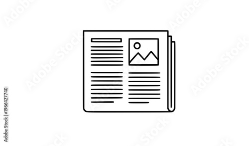 Print media newspaper outline icon vector illustration