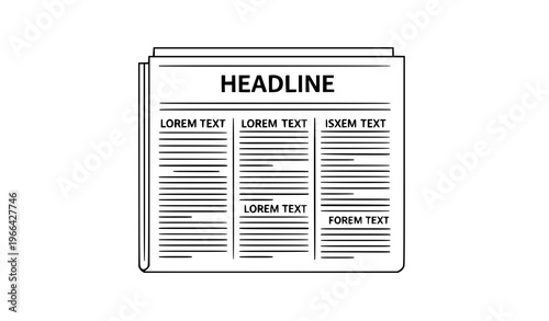 Magazine article page line icon vector outline illustration