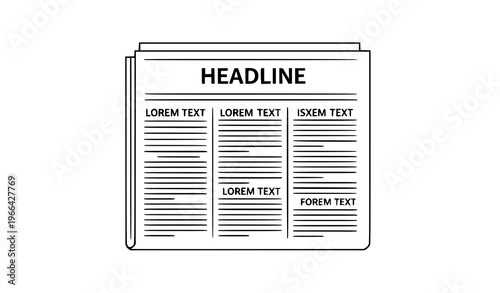 Article newspaper line icon thin outline vector illustration