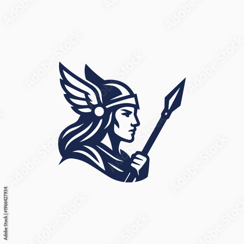 Modern Valkyrie Goddess Logo