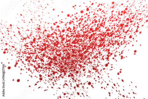 Vibrant Red Powder Cloud Isolated On White Background.