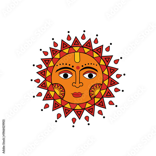 Traditional Sun Face Folk Art
