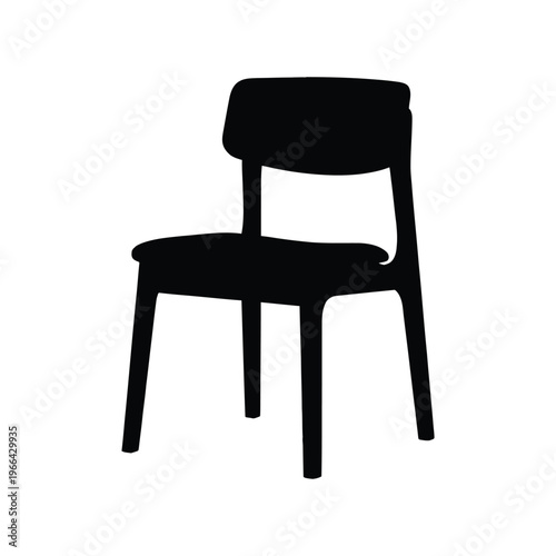 Black chair silhouette with four legs and backrest furniture