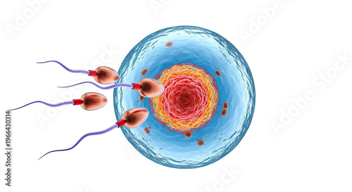 Fertilization: Sperm Approaching Egg