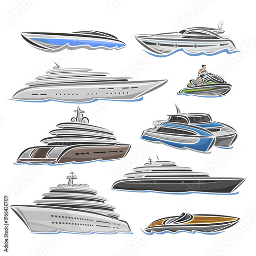 Vector Yacht and Boats set