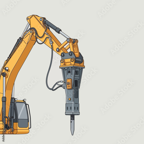 Heavy Duty Excavator Hydraulic Breaker Attachment for Demolition and Construction