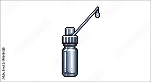 Small Dropper Bottle with Liquid Droplet Falling.