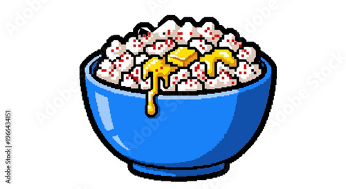 Delicious Bowl of Hot Popcorn with Melting Butter.