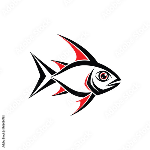 Sharp Aggressive Fish Mascot Logo