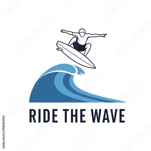 Surfer Riding Big Wave, Action Sport, Summer Vacation, Ocean Adventure