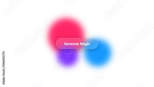 Modern Glassmorphism UI Button Generate Magic with Vibrant Blur