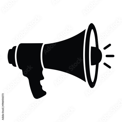 Megaphone loudspeaker Icon Silhouette vector black design on a white background