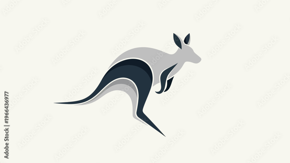 Fototapeta premium Stylized kangaroo graphic on light background