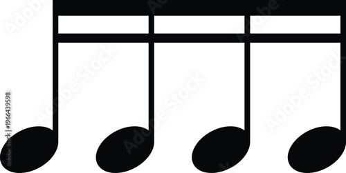 Beamed sixteenth notes vector