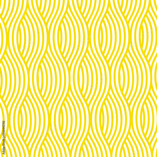 Pasta background, spaghetti abstract geometric pattern. Macaroni yellow poster. Wavy abstract pattern. Pasta vector illustration