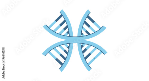 Blue DNA double helix structure model.