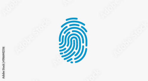 Blue fingerprint on white background.