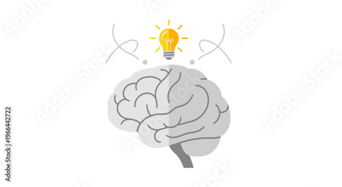 Brain with light bulb idea.
