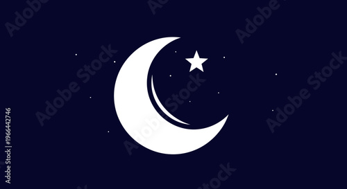 Crescent Moon and Star Symbol.