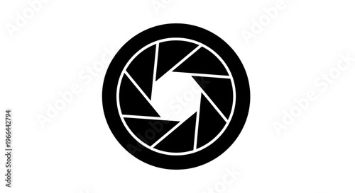 Camera shutter icon on white background.