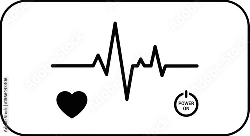 Heart Rate Monitor Symbol Graphic.