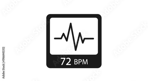 Heart rate monitor display screen.